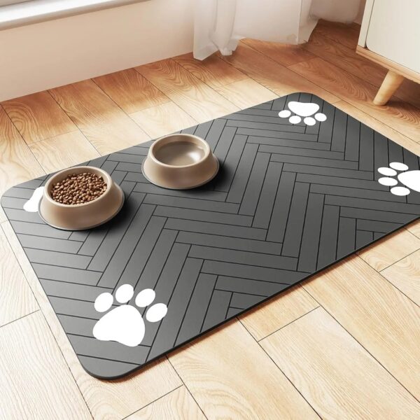 Pet Feeding Mat-Absorbent Pet Placemat for Food and Water Bowl - Image 2