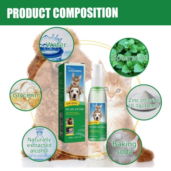 Pet Mint Fresh Breath Spray Cat and Dog Oral Cleansing Deodorant Removal Odor Care Spray - Image 3