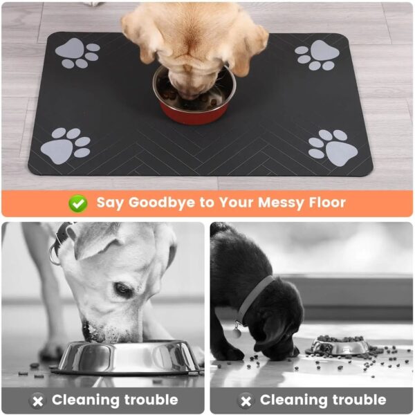 Pet Feeding Mat-Absorbent Pet Placemat for Food and Water Bowl - Image 4