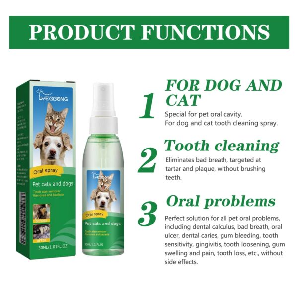 Pet Mint Fresh Breath Spray Cat and Dog Oral Cleansing Deodorant Removal Odor Care Spray - Image 5