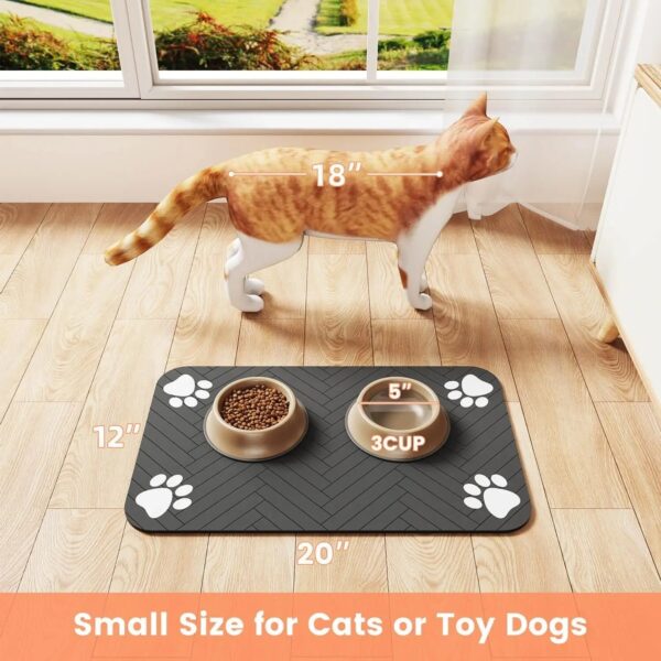 Pet Feeding Mat-Absorbent Pet Placemat for Food and Water Bowl - Image 7
