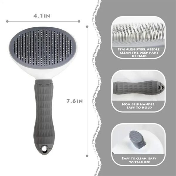 Self-cleaning Pet Hair Remove Comb Cat Slicker Brush Pet Hair Removal Comb - Image 5