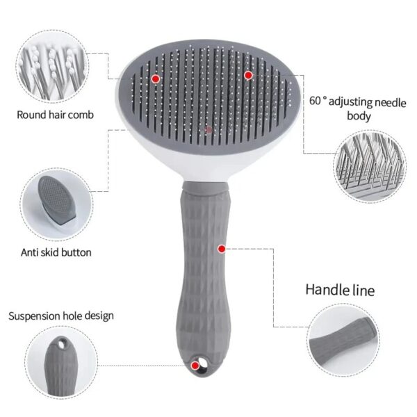 Self-cleaning Pet Hair Remove Comb Cat Slicker Brush Pet Hair Removal Comb - Image 6