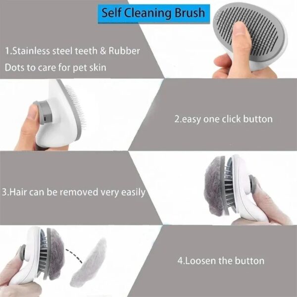 Self-cleaning Pet Hair Remove Comb Cat Slicker Brush Pet Hair Removal Comb - Image 7