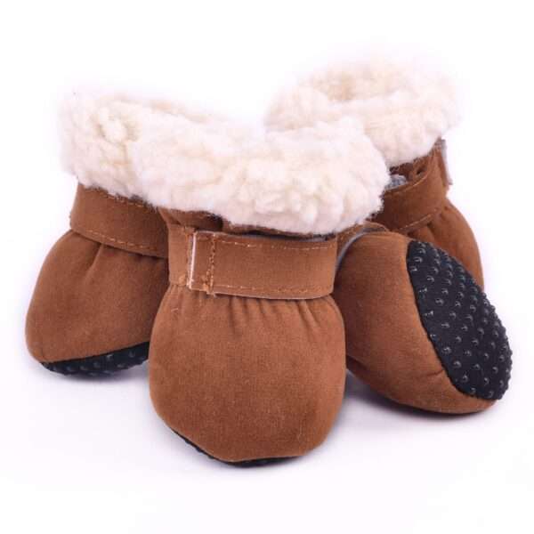 4Pcs Pet Dog Snow Boots Autumn Winter Warm Plush Dog - Image 3