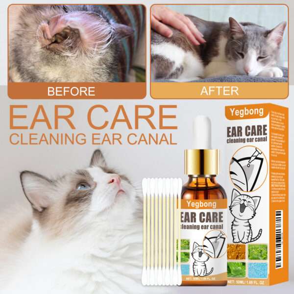 50ml Pet Ear Mite Deodorant Ear Cleaner Ear Wash Infection - Image 3