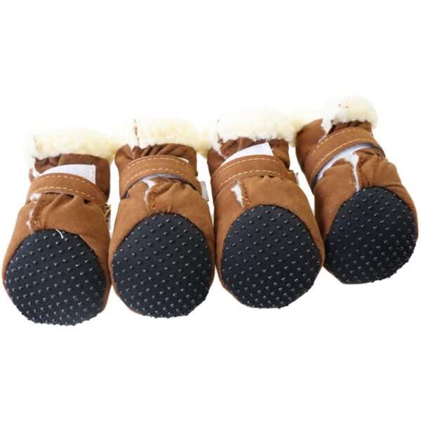 4Pcs Pet Dog Snow Boots Autumn Winter Warm Plush Dog - Image 4