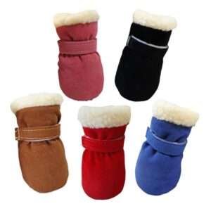 4Pcs Pet Dog Snow Boots Autumn Winter Warm Plush Dog