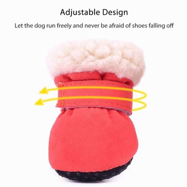 4Pcs Pet Dog Snow Boots Autumn Winter Warm Plush Dog - Image 7